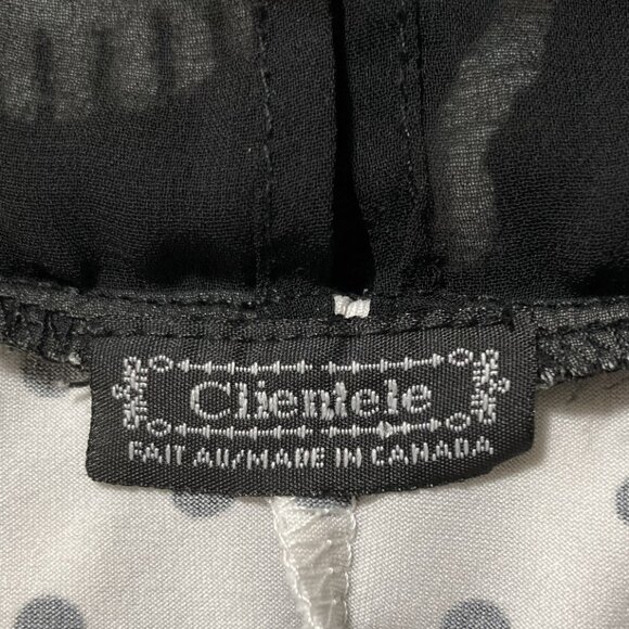 CLIENTELE Plus-size black and white polka dot sleeveless shirt ~ XL XXL tank top - Picture 2 of 13